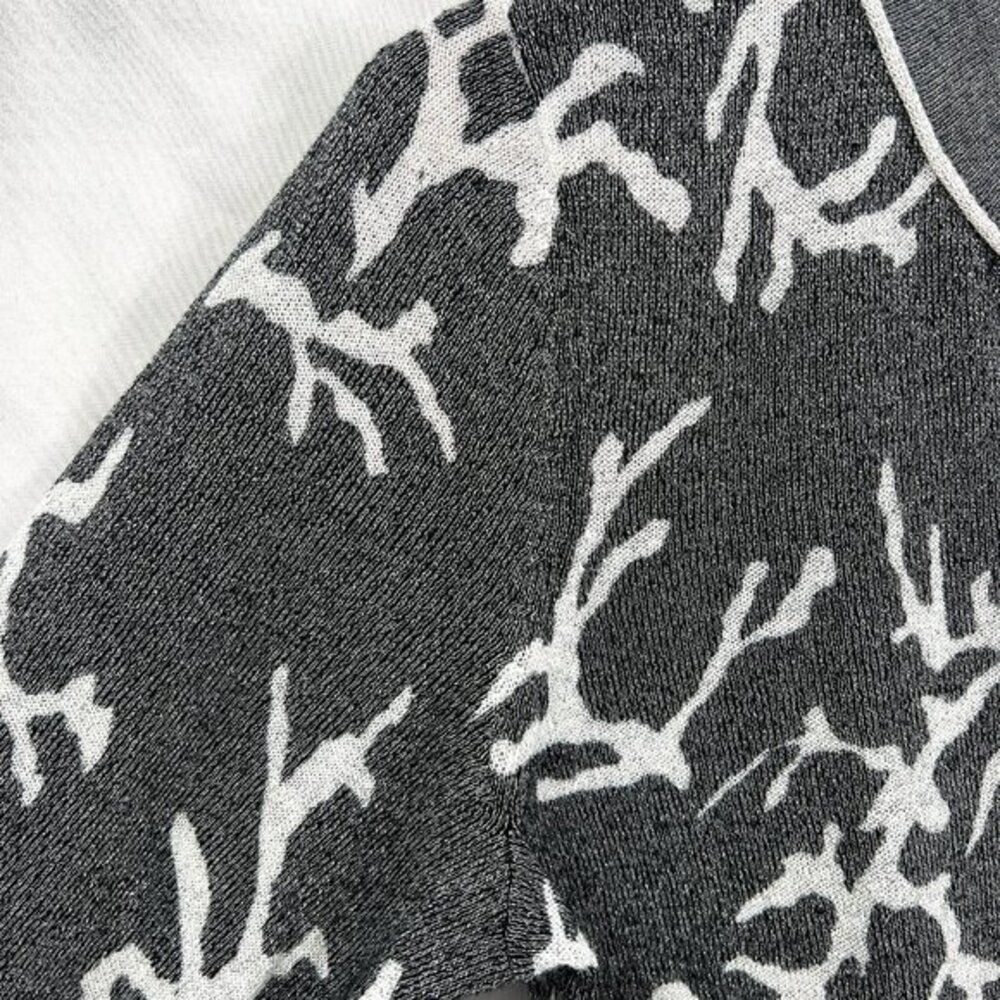 J. McLaughlin metallic tunic sweater‎ Scandinavian twig design stretch silver S - Picture 4 of 8